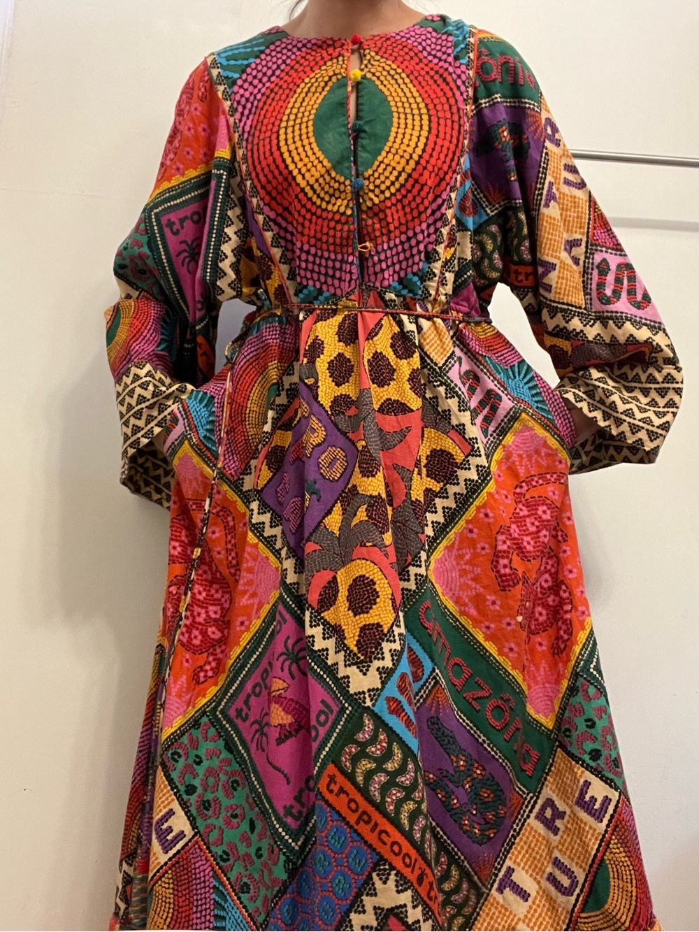 AG26 Farm Rio Dotted Patchwork Midi Dress - Picture 5 of 14
